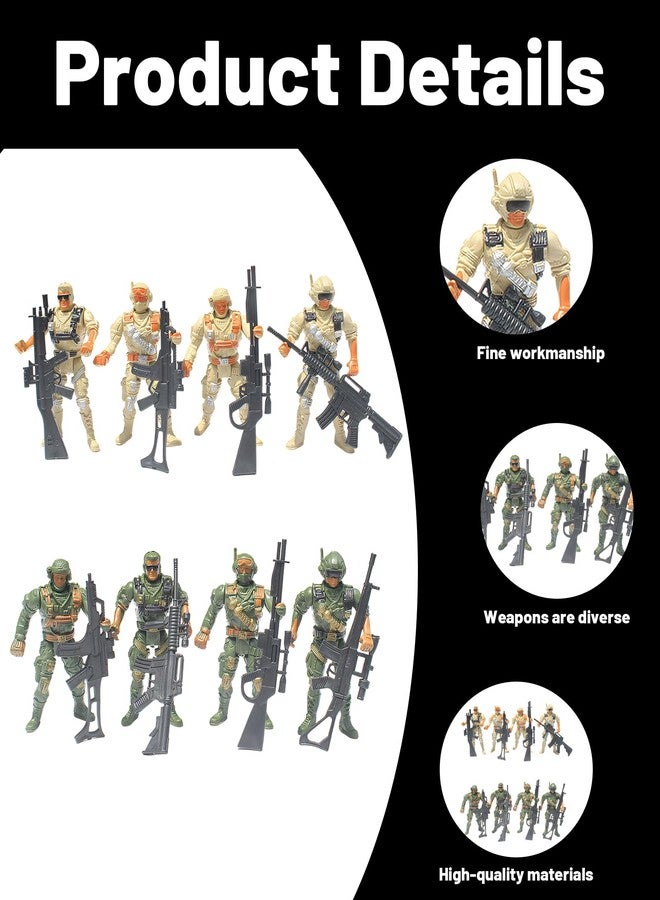 RupeeRise 8 PCS Army Toys Set Military, Action Figure Toys | Realistic Military & Police Set with Soldier Figures, Accessories | Ideal for Imaginative Play, Gifts, Office Decor - Image 3